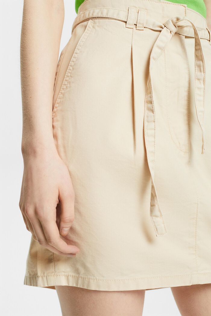 Chino mini sukně s páskem, CREAM BEIGE, detail image number 4