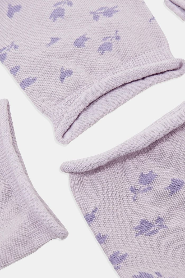 Krátké ponožky s květovaným vzorem, 2 páry v balení, ANEMONE, detail image number 1