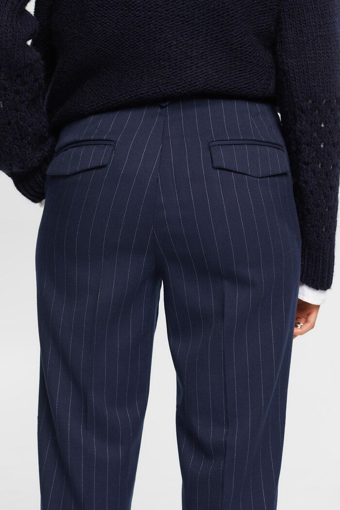 Zkrácené pruhované kalhoty, NAVY, detail image number 4