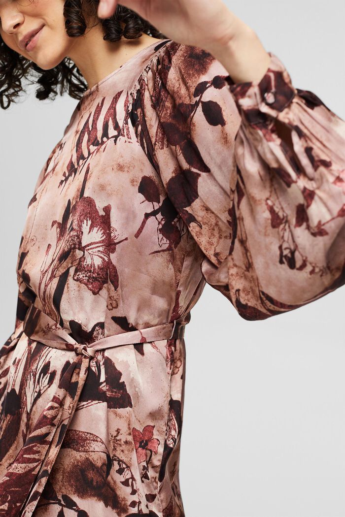 Šaty s vázacím páskem, LENZING™ ECOVERO™, OLD PINK, detail image number 3