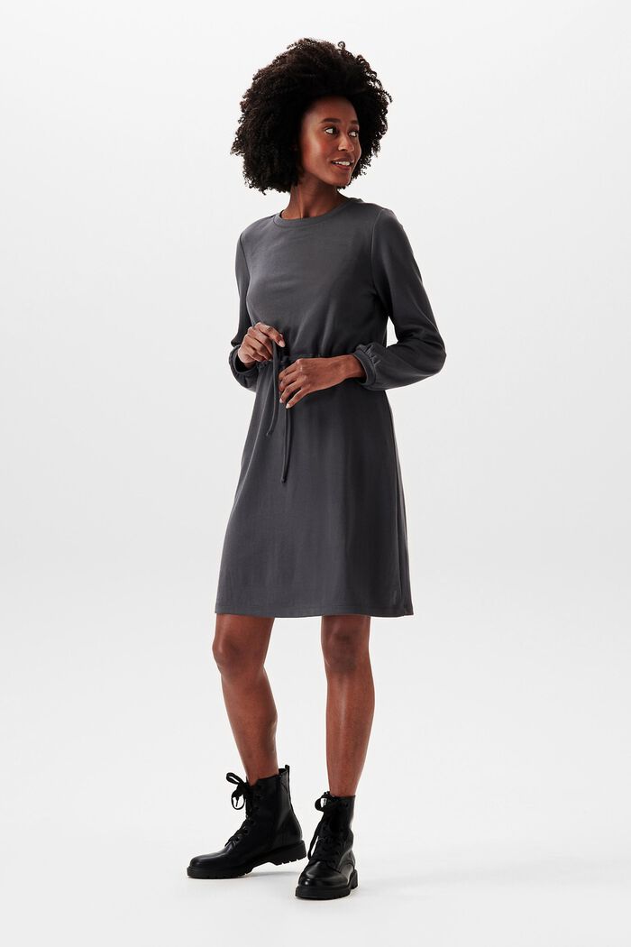 Z recyklovaného materiálu: šaty s vrstveným vzhledem, CHARCOAL GREY, detail image number 1