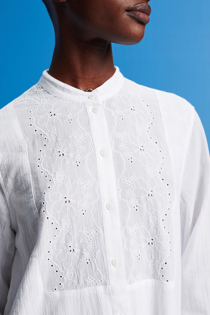 Vyšívané tričkové šaty, WHITE, detail image number 2