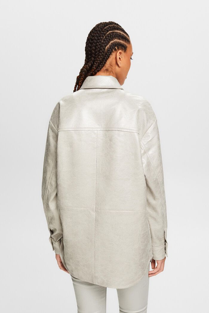 Košilová bunda s metalickou povrchovou úpravou, LIGHT GREY, detail image number 2