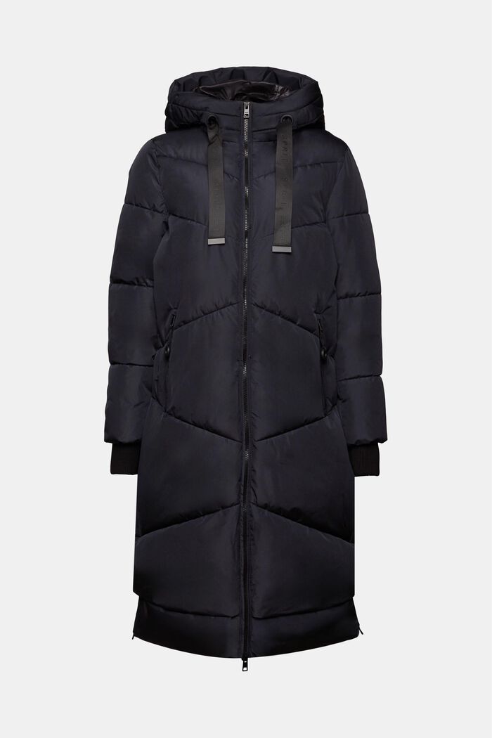 Prošívaný kabát s kapucí, BLACK, detail image number 6