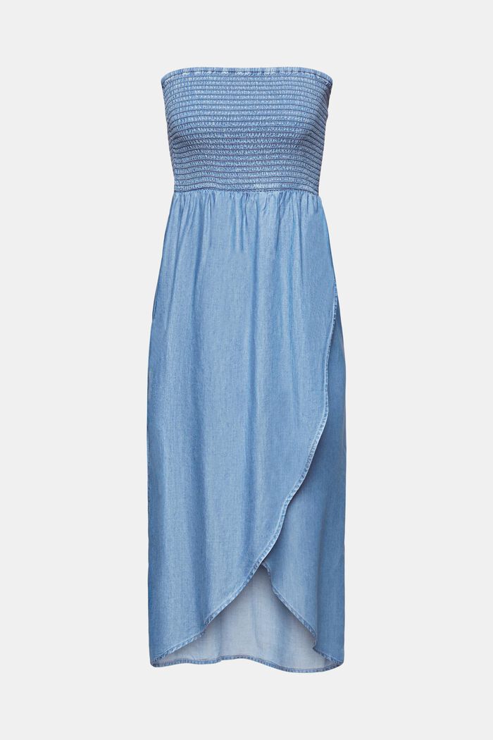 Řasené tubusové šaty z imitace denimu, BLUE MEDIUM WASHED, detail image number 5