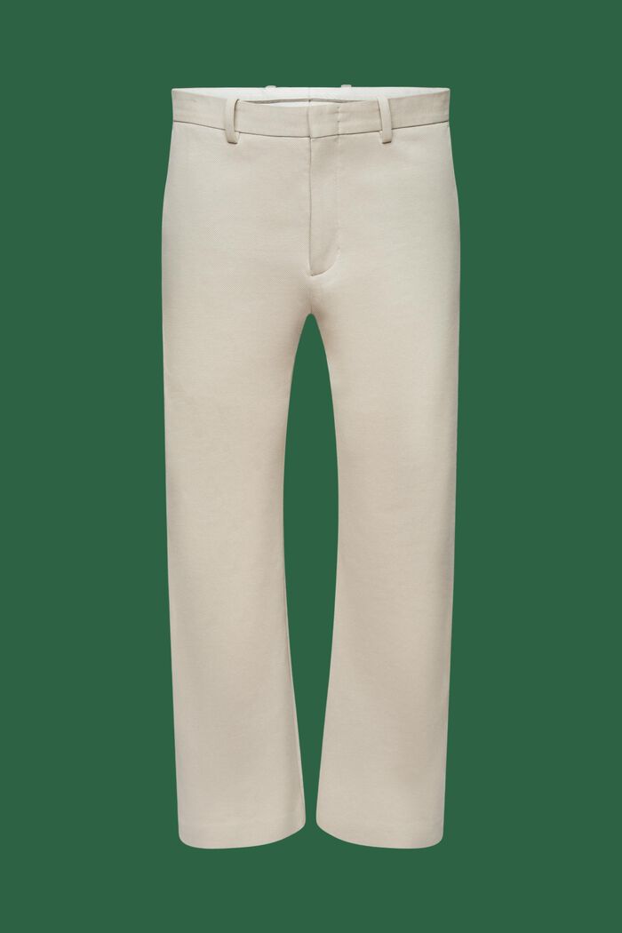 Kalhoty z pleteného žerzejového piké, BEIGE, detail image number 7