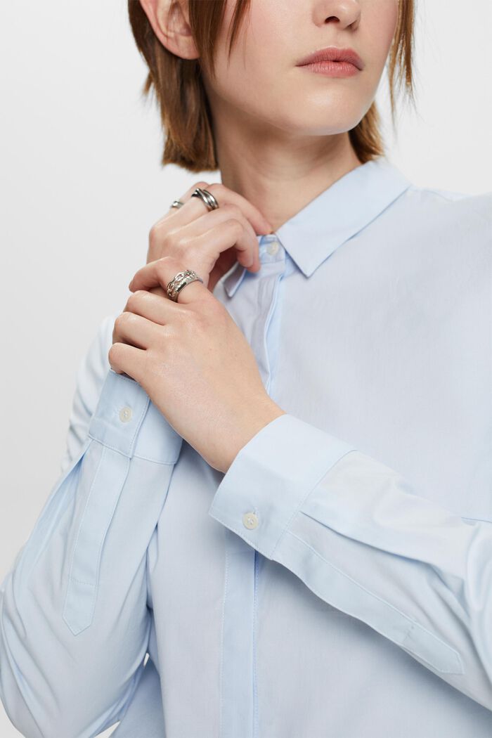 Popelínová košile s dlouhým rukávem, PASTEL BLUE, detail image number 3