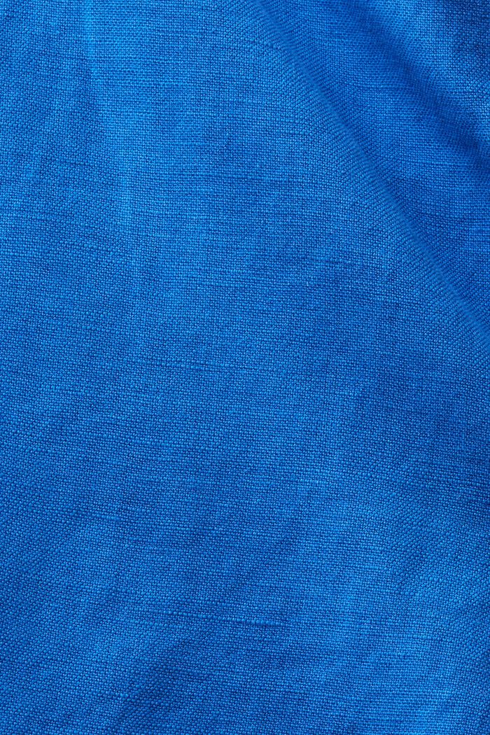Bermudy z bavlny a lnu, BRIGHT BLUE, detail image number 1