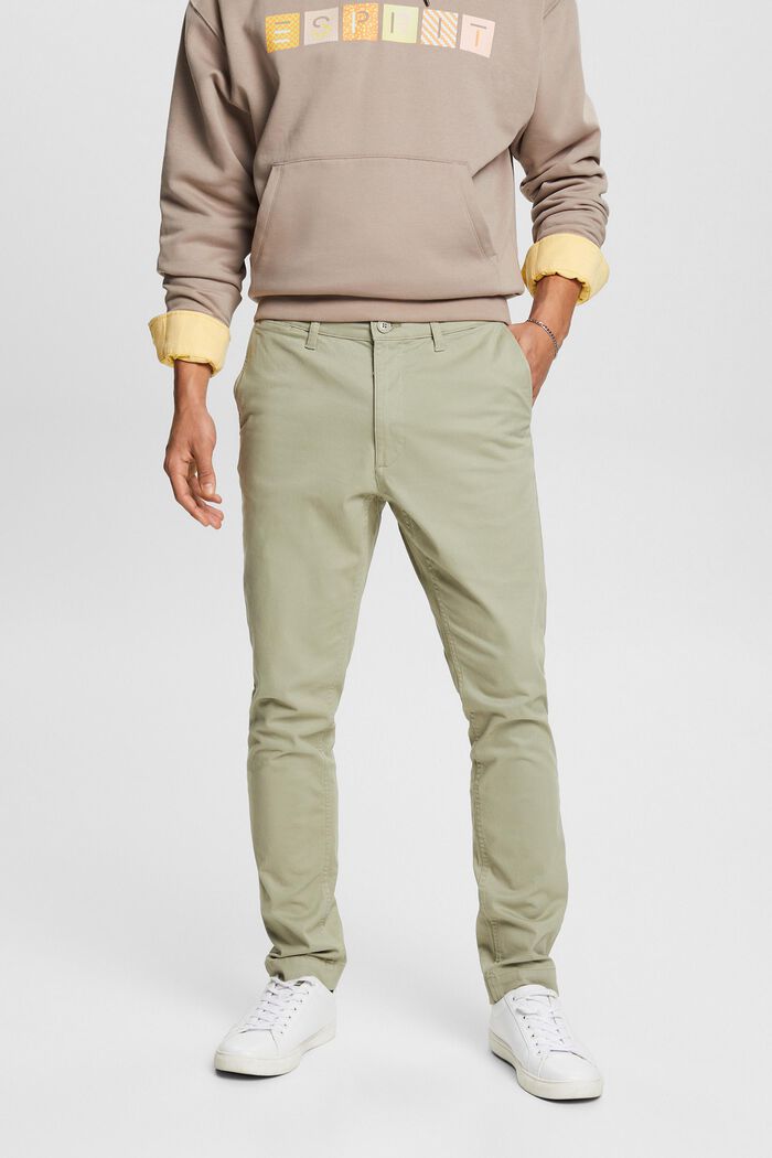 Kalhoty chino s úzkými nohavicemi, DUSTY GREEN, detail image number 0
