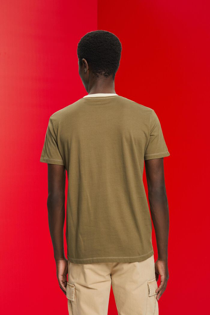 Dvoubarevné bavlněné tričko, LIGHT TAUPE, detail image number 3