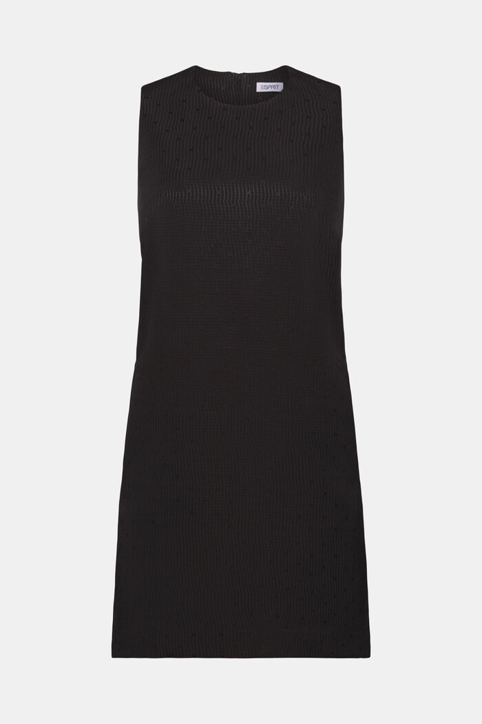 Žakárové pouzdrové šaty bez rukávů, BLACK, detail image number 6