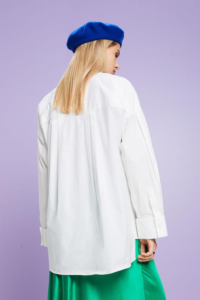 Oversize košilová halenka, WHITE, detail image number 3