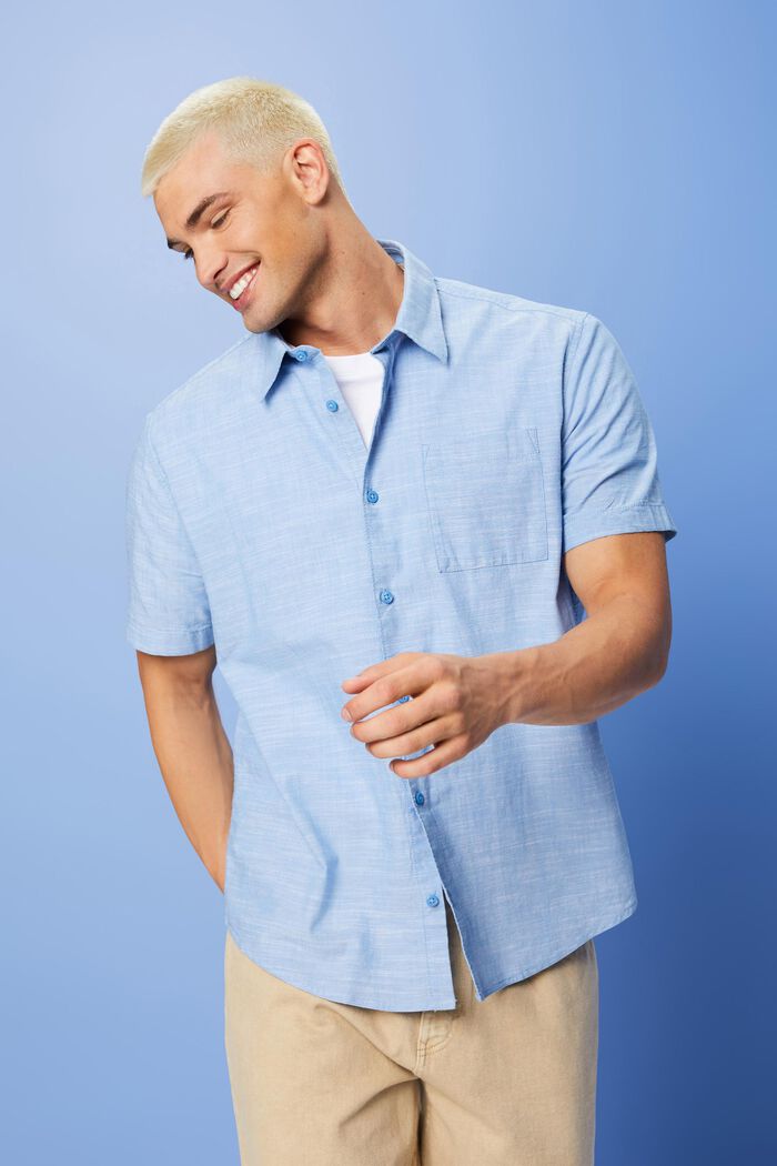 Bavlněná košile s propínacím límcem, LIGHT BLUE, detail image number 0