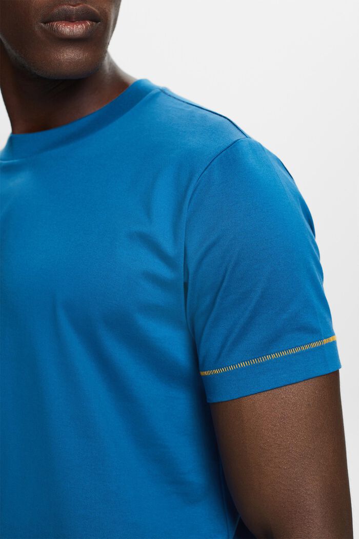 Žerzejové tričko s kulatým výstřihem, 100% bavlna, DARK BLUE, detail image number 2