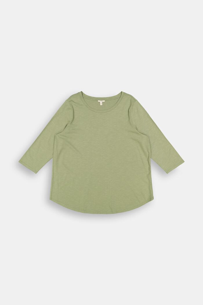 CURVY: tričko s dlouhým rukávem a bio bavlnou TENCEL™, LIGHT KHAKI, detail image number 0