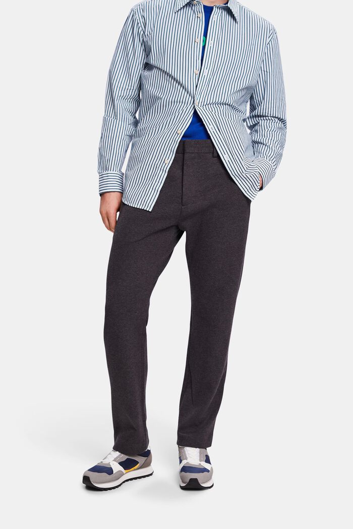 Slim kalhoty z pleteniny, DARK GREY, detail image number 0