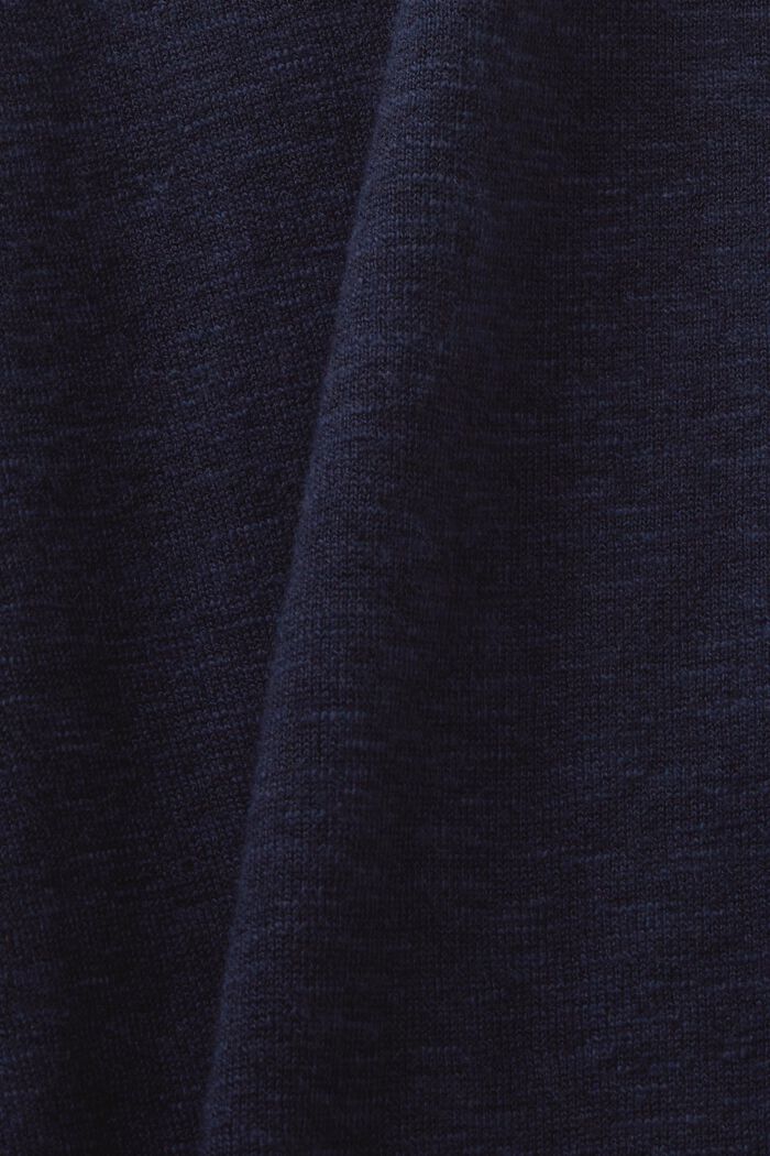 Pulovr s kulatým výstřihem, směs bavlny a lnu, NAVY, detail image number 4