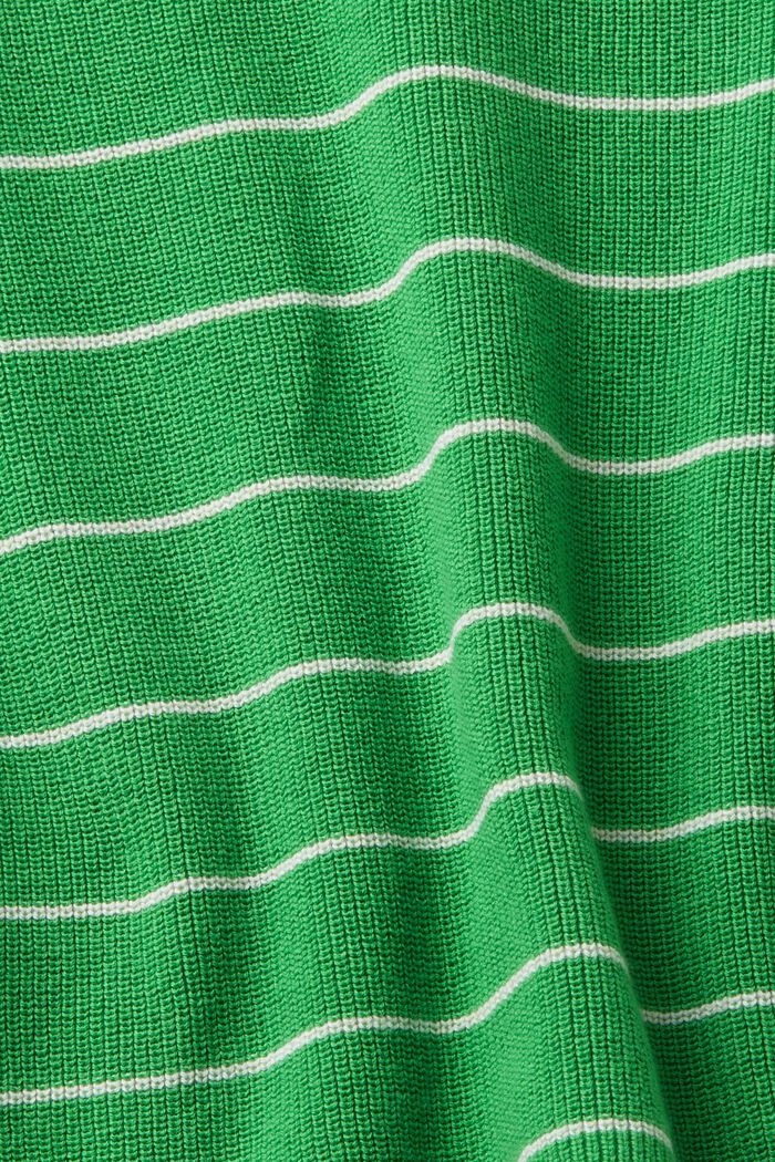 Pruhovaný pletený pulovr z bavlny, GREEN, detail image number 4
