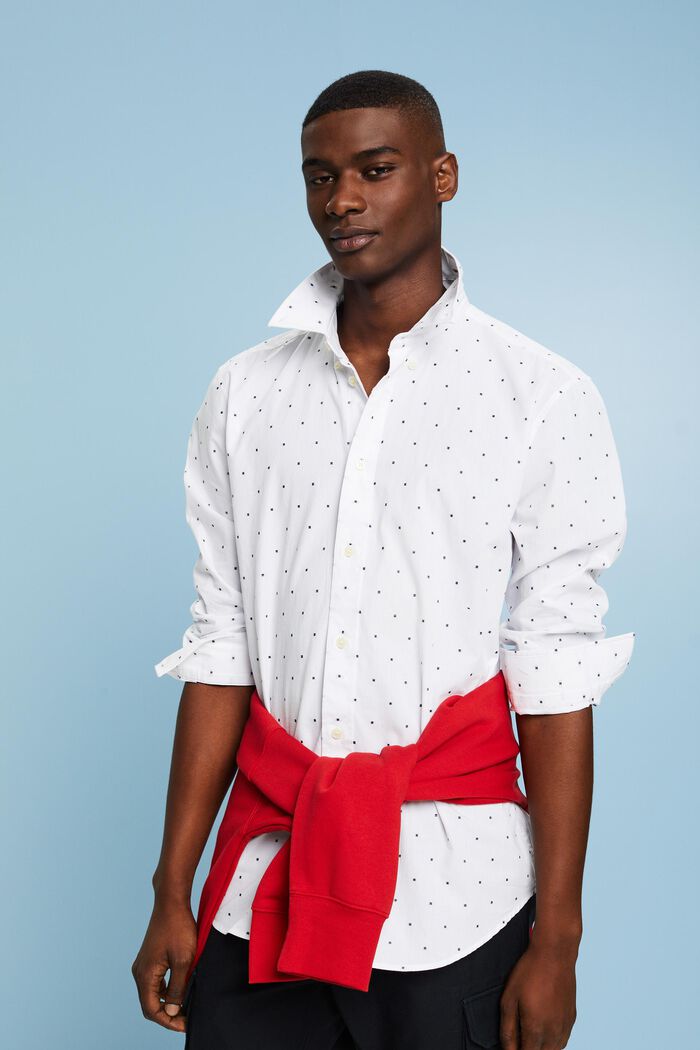 Bavlněná vyšívaná košile, střih Slim Fit, WHITE, detail image number 5