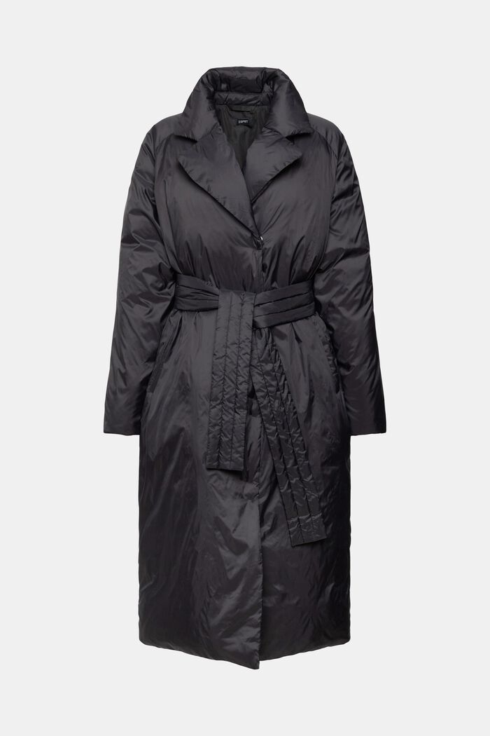 Dlouhý kabát z recyklované výplně z prachového peří, BLACK, detail image number 6