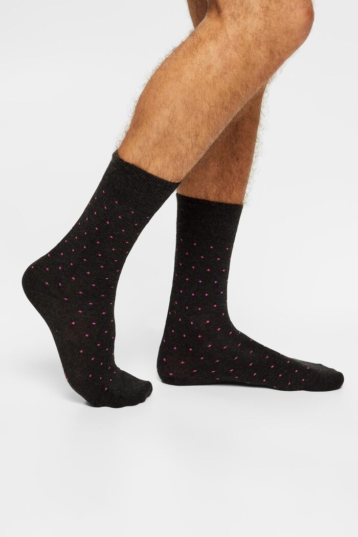 2 páry ponožek s tečkovaným vzorem, bio bavlna, BLACK, detail image number 2