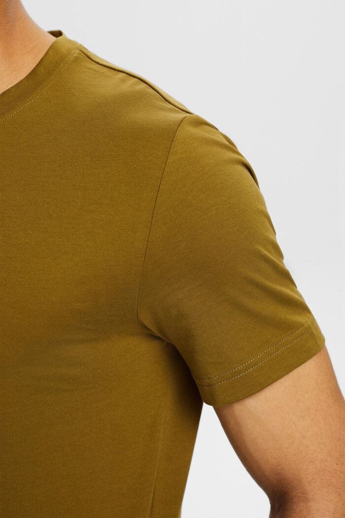 Žerzejové tričko z bio bavlny, OLIVE, detail image number 3