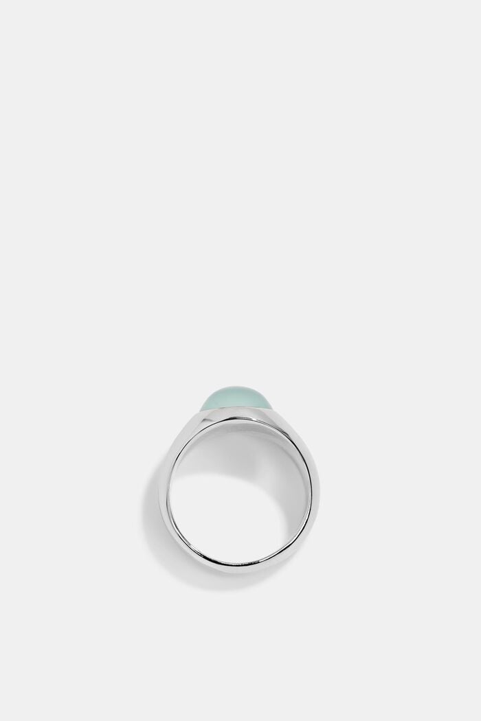 Prsten se skleněným kamínkem, nerezová ocel