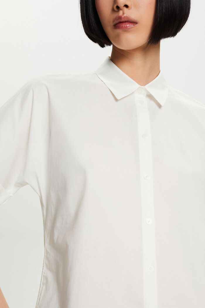 Košile s krátkým rukávem, bavlněný popelín, OFF WHITE, detail image number 4