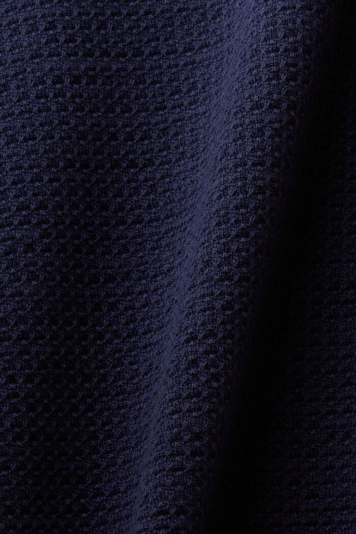 Pulovr s límcem, ze strukturované bavlny, NAVY, detail image number 4