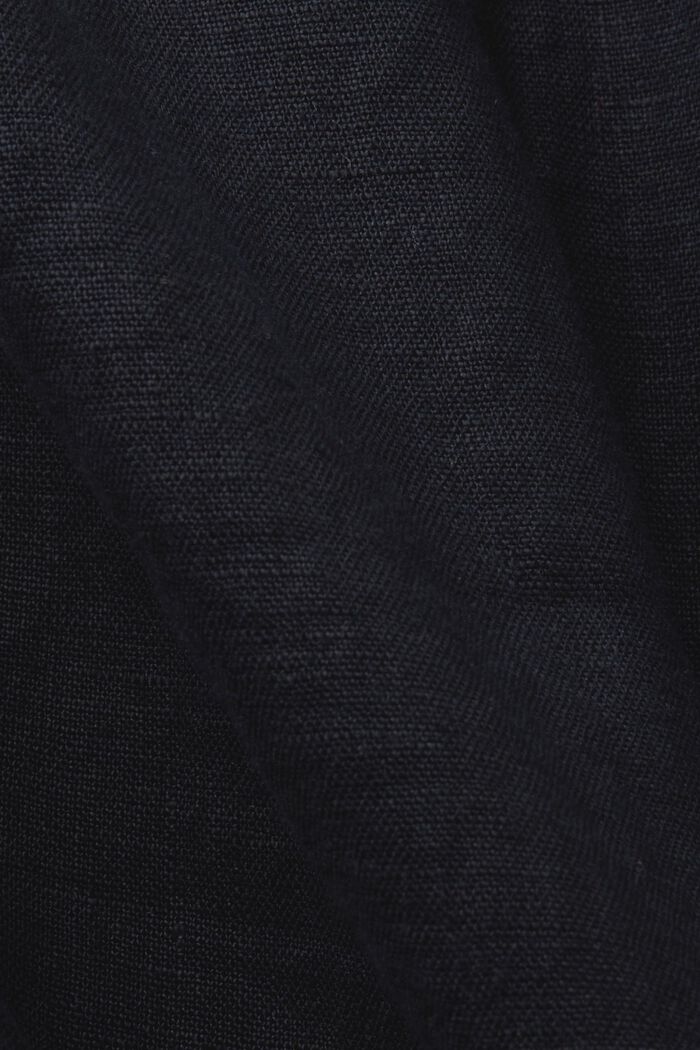 Lněná halenka bez rukávů ve stylu negližé, BLACK, detail image number 4