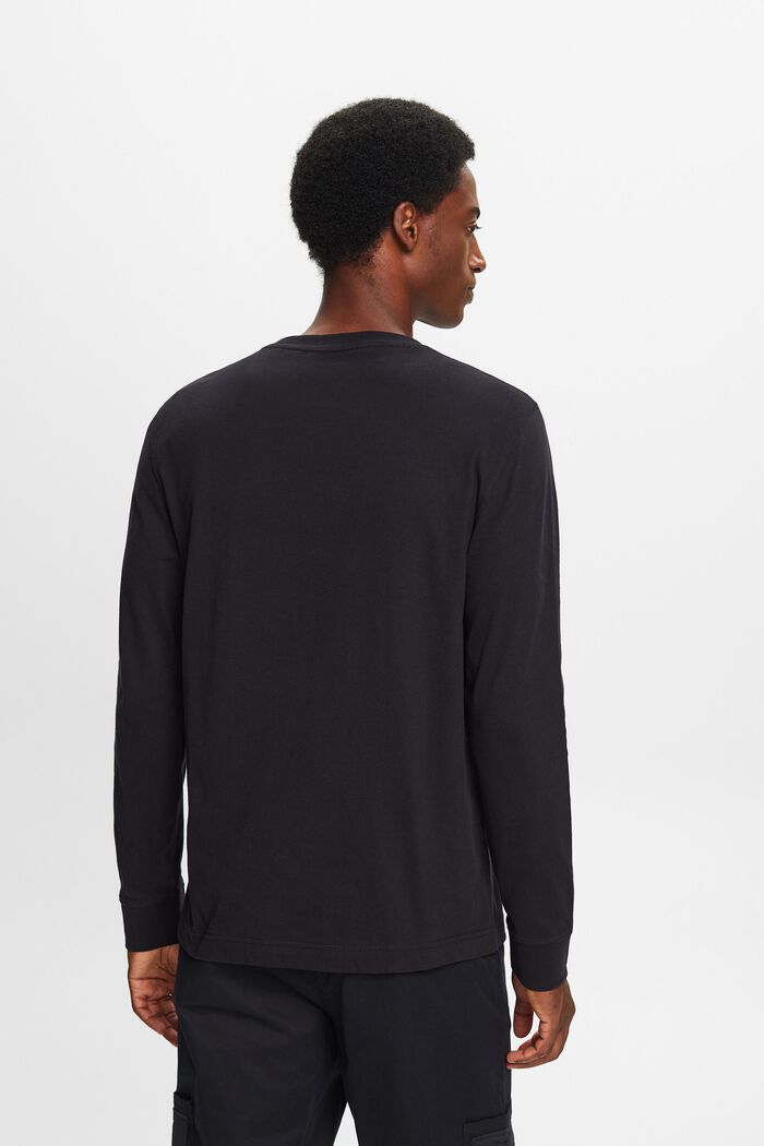 Tričko s dlouhým rukávem a kulatým výstřihem, BLACK, detail image number 4