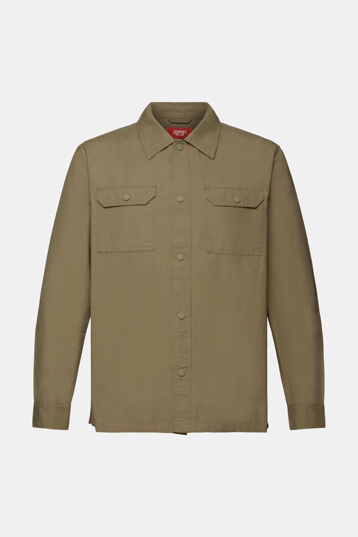 Košile ve stylu utility, směs s bavlnou, KHAKI GREEN, detail image number 6