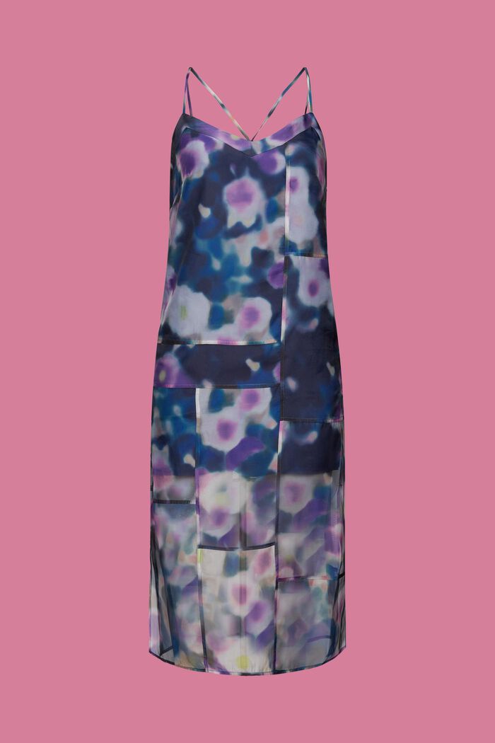 Midi šaty ze vzorované organzy, BLUE LAVENDER, detail image number 6