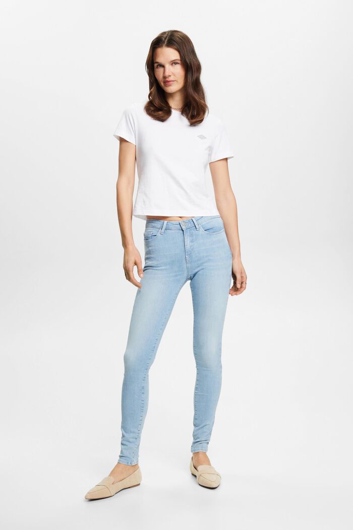 Skinny džíny z udržitelné bavlny, BLUE BLEACHED, detail image number 4
