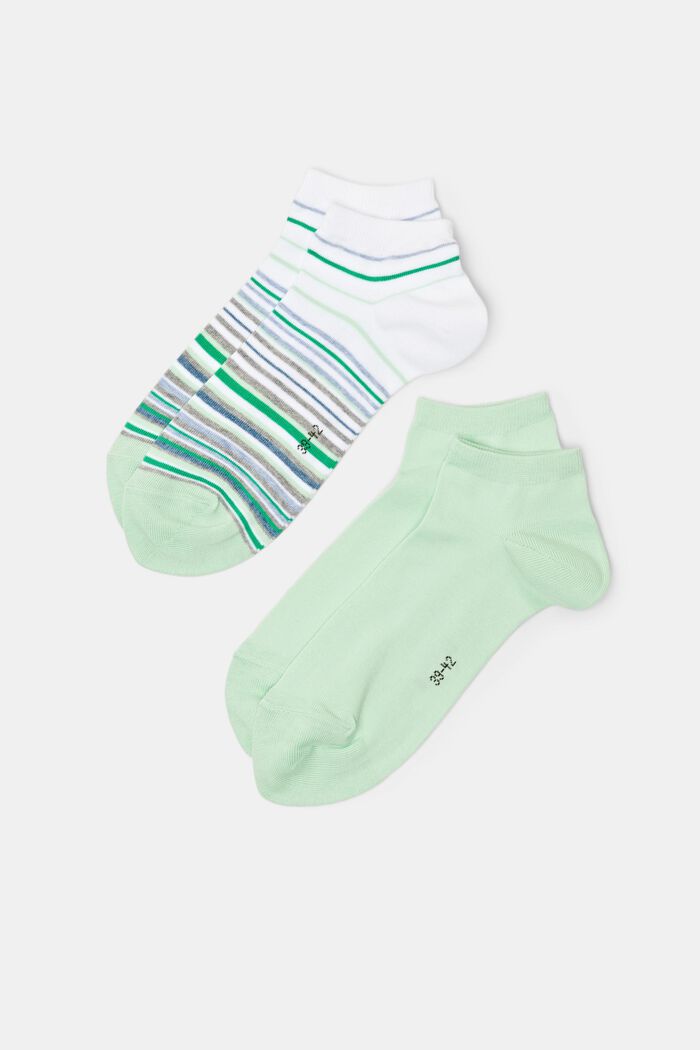 2 páry ponožek z bio bavlny, GREEN/OFF WHITE, detail image number 0
