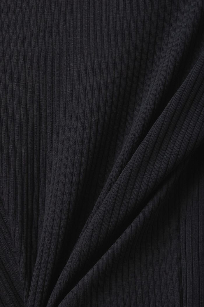 Žebrové tričko s dlouhým rukávem, BLACK, detail image number 5