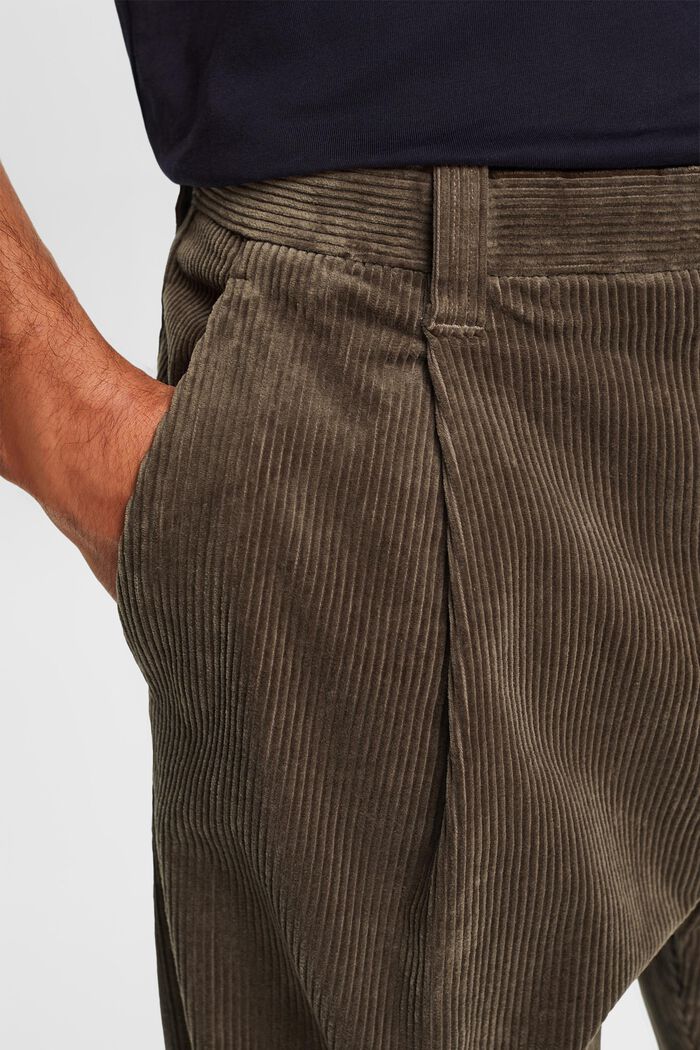 Manšestrové kalhoty se širokými nohavicemi, BROWN GREY, detail image number 3