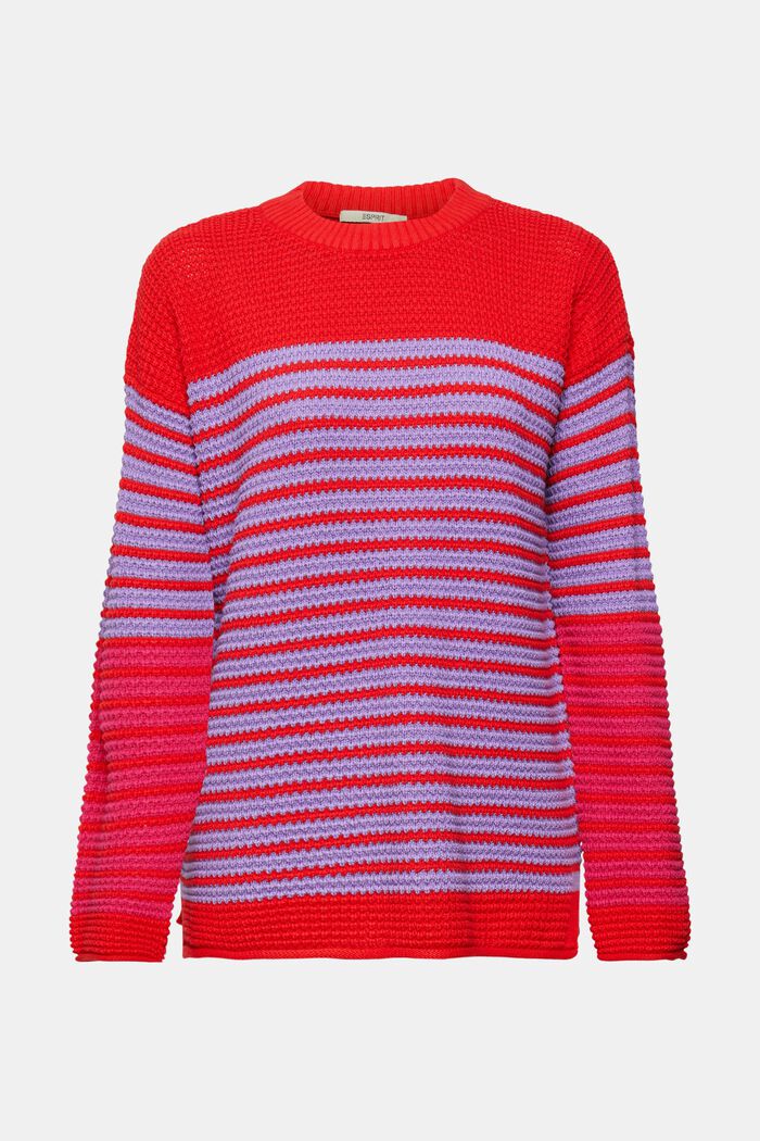 Pletený pulovr s texturou, RED, detail image number 2