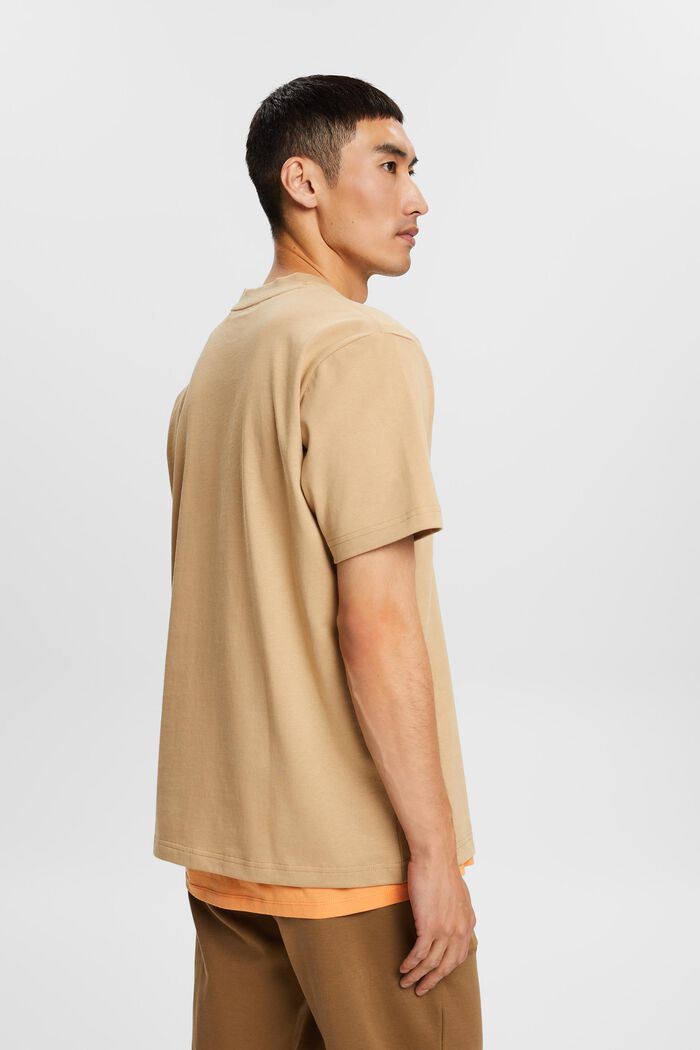 Unisex tričko s logem, z bavlněného žerzeje, SKIN BEIGE, detail image number 3