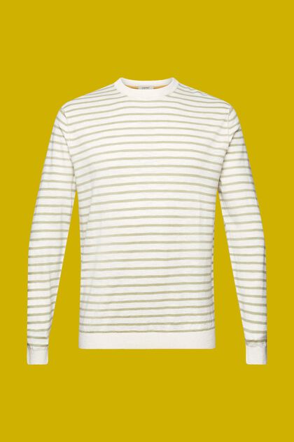 Pruhovaný pulovr ze směsi bavlny a lnu