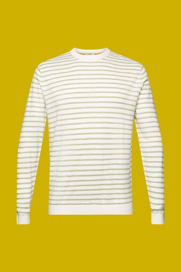 Pruhovaný pulovr ze směsi bavlny a lnu, NEW ICE, detail image number 6