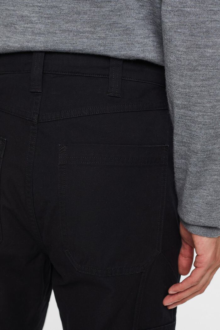 Kalhoty carpenter, s rovným straight střihem a středně vysokým pasem, BLACK, detail image number 4