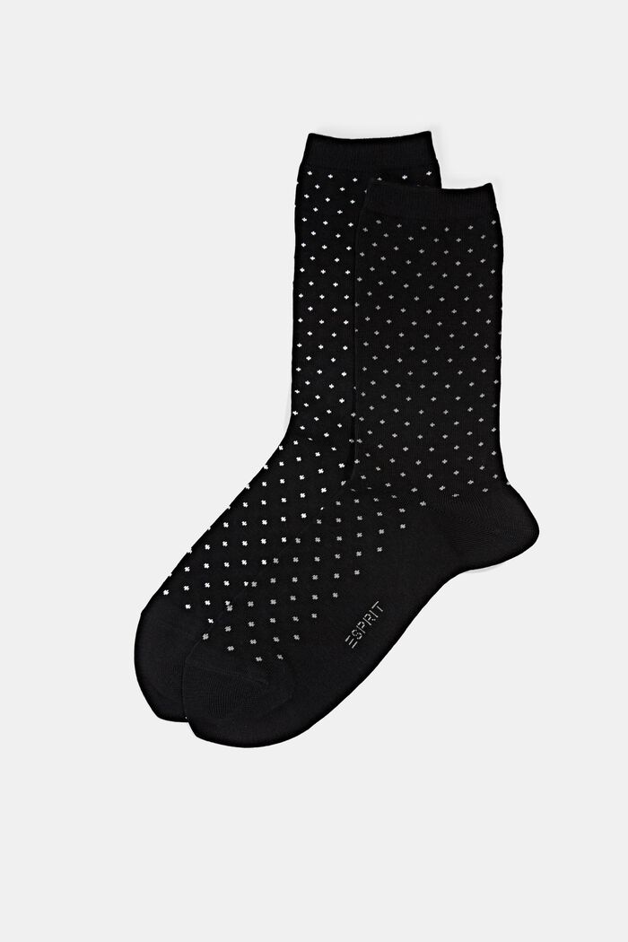 2 páry ponožek s puntíky, bio bavlna, BLACK, detail image number 0