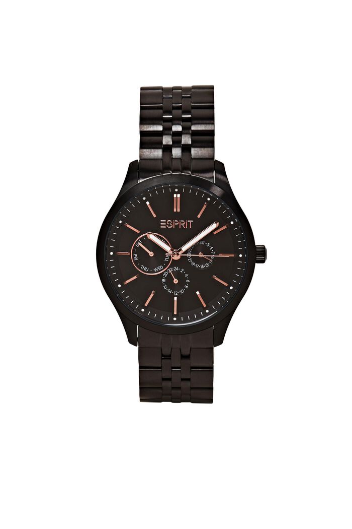 Nerezové hodinky s článkovým náramkem, BLACK, detail image number 3
