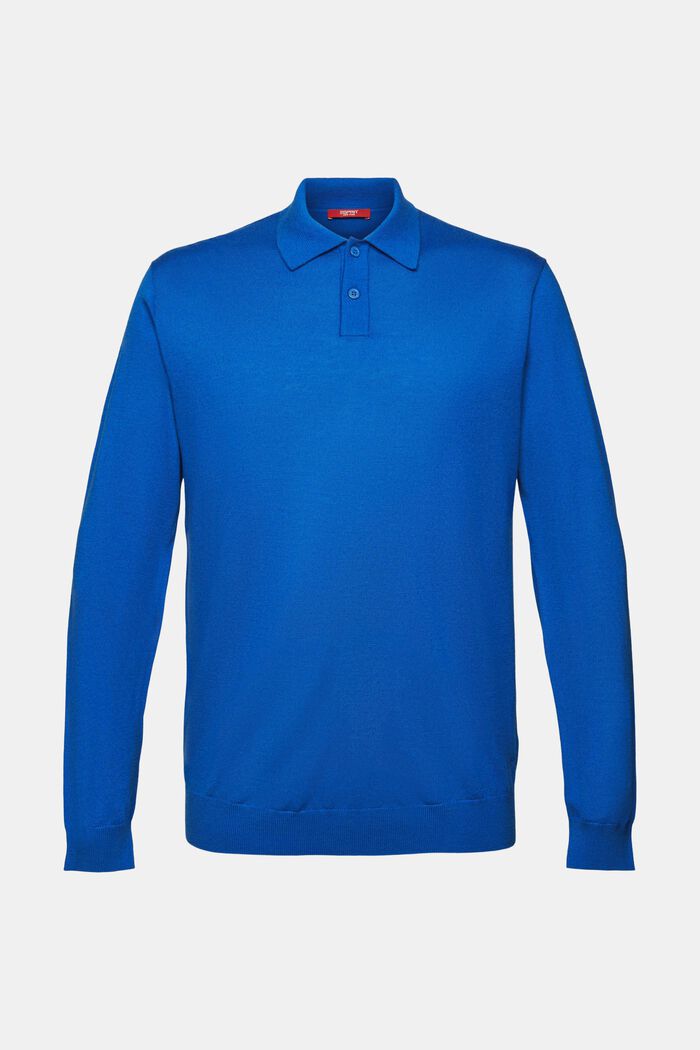 Vlněný pulovr s polokošilovým límcem, BRIGHT BLUE, detail image number 6