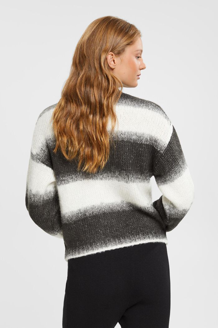 Pruhovaný pulovr ze směsi s vlnou, BLACK, detail image number 3