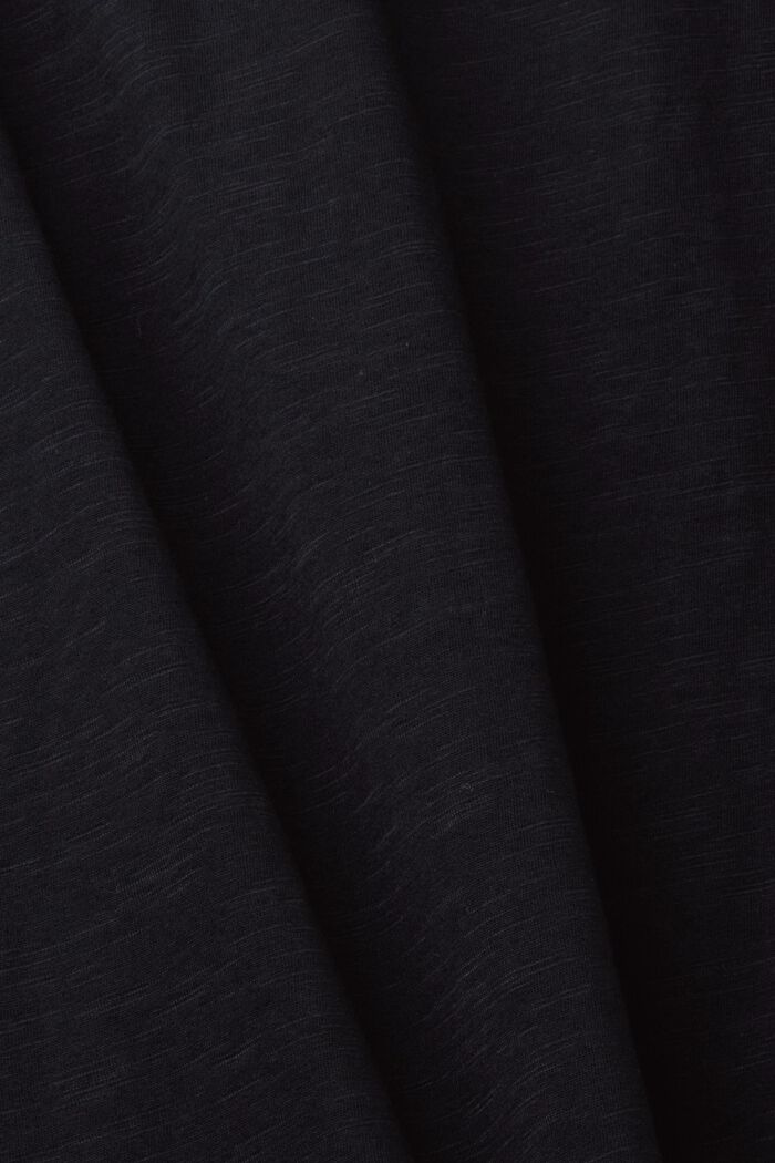Bavlněné tričko s výstřihem do písmene U, BLACK, detail image number 5