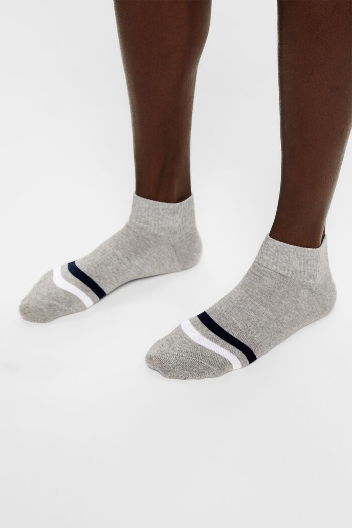 Proužkované ponožky, 2 páry v balení, LIGHT GREY, detail image number 1