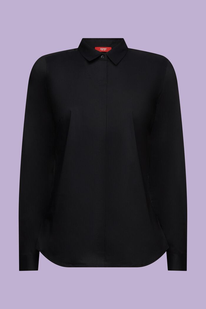Košilová halenka z popelínu, BLACK, detail image number 5