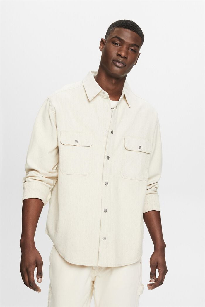 Košilová bunda s dlouhým rukávem, utility styl, OFF WHITE, detail image number 0